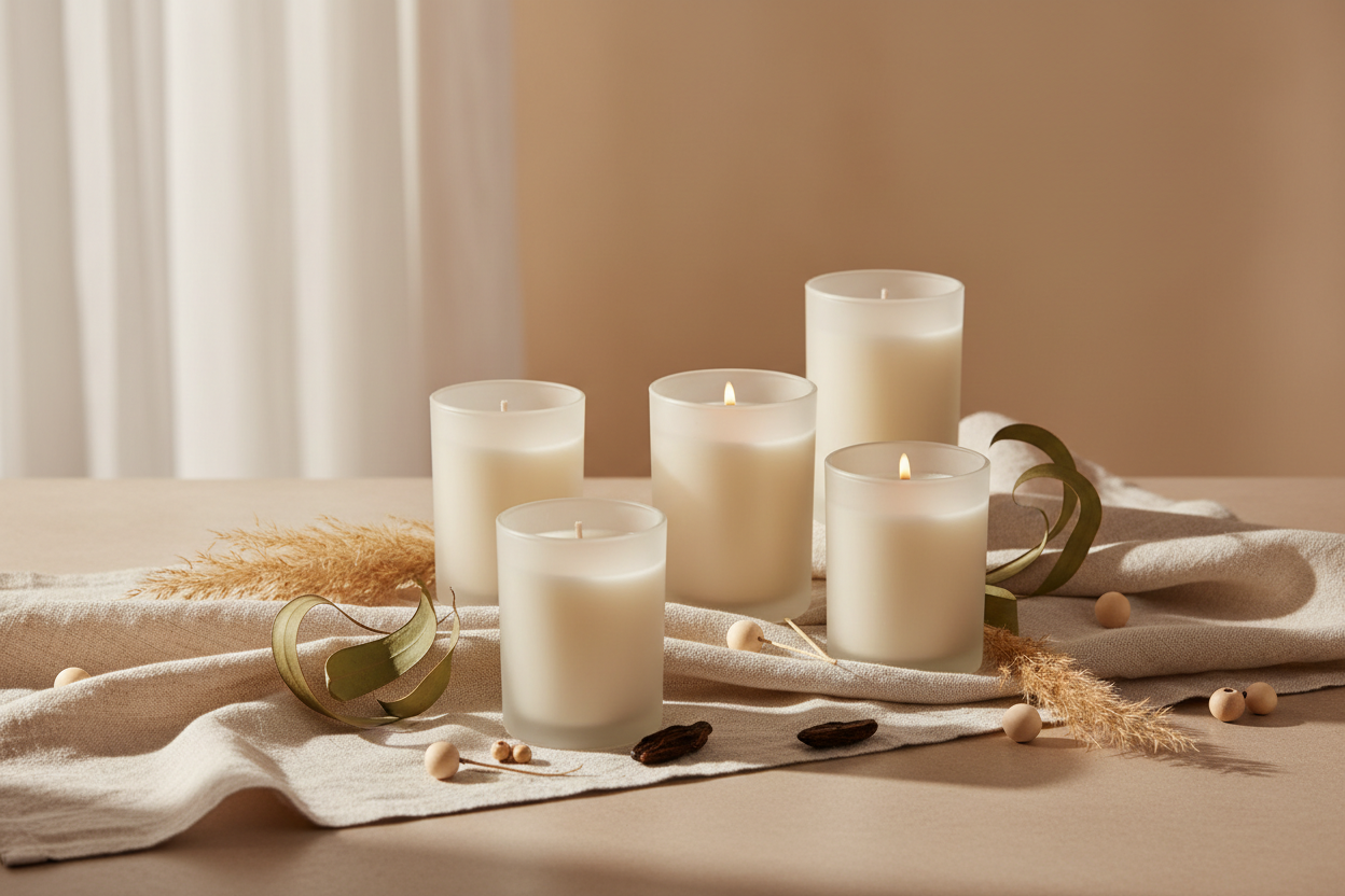 Premium Beige Candle Scene